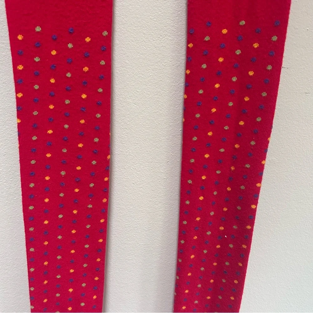 Hanna Andersson ~Girl’s Red Polka Dot Denmark Cotton Blend Footed Tights 150/160
